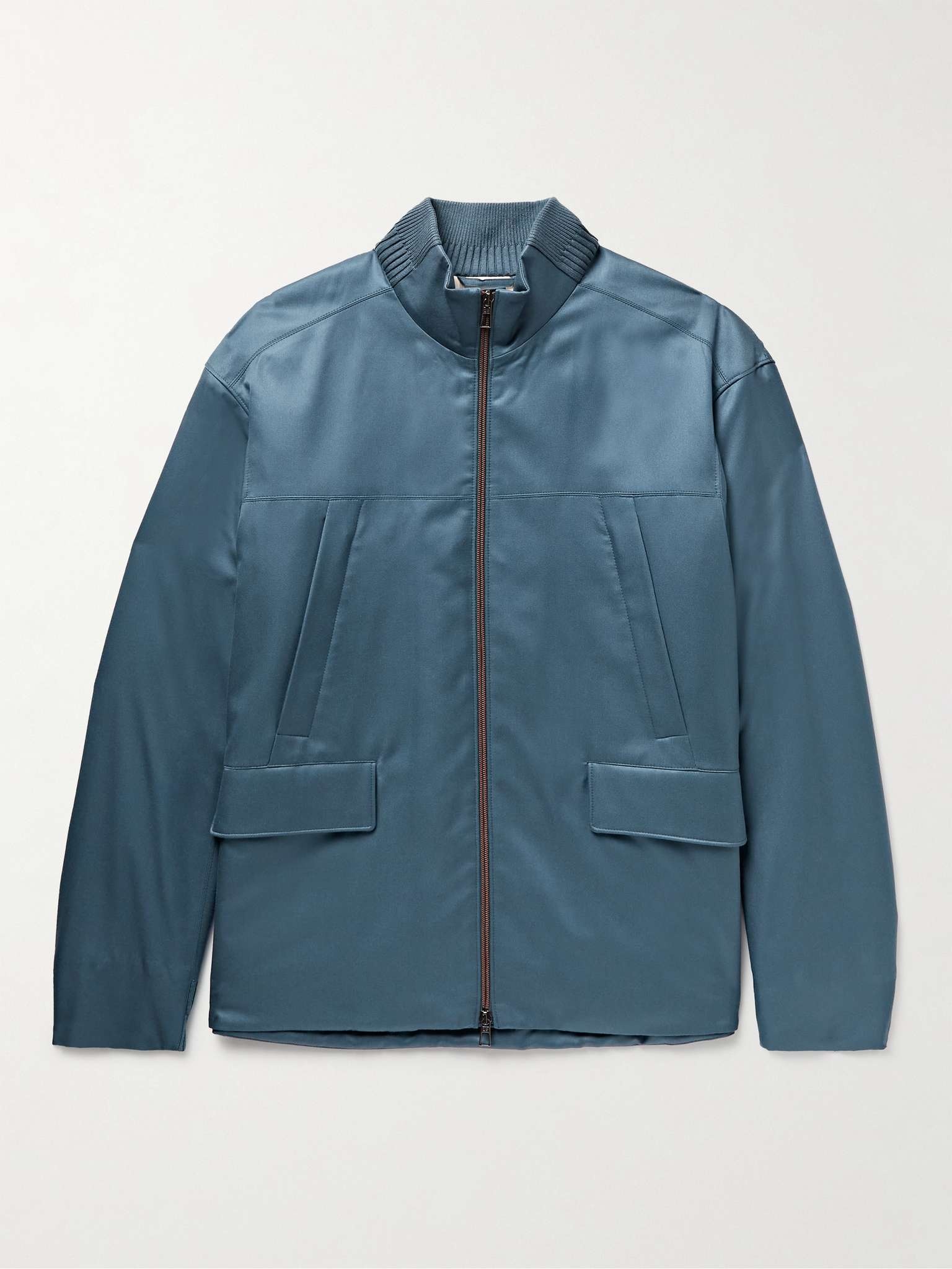 Padded Silk-Twill Bomber Jacket - 1