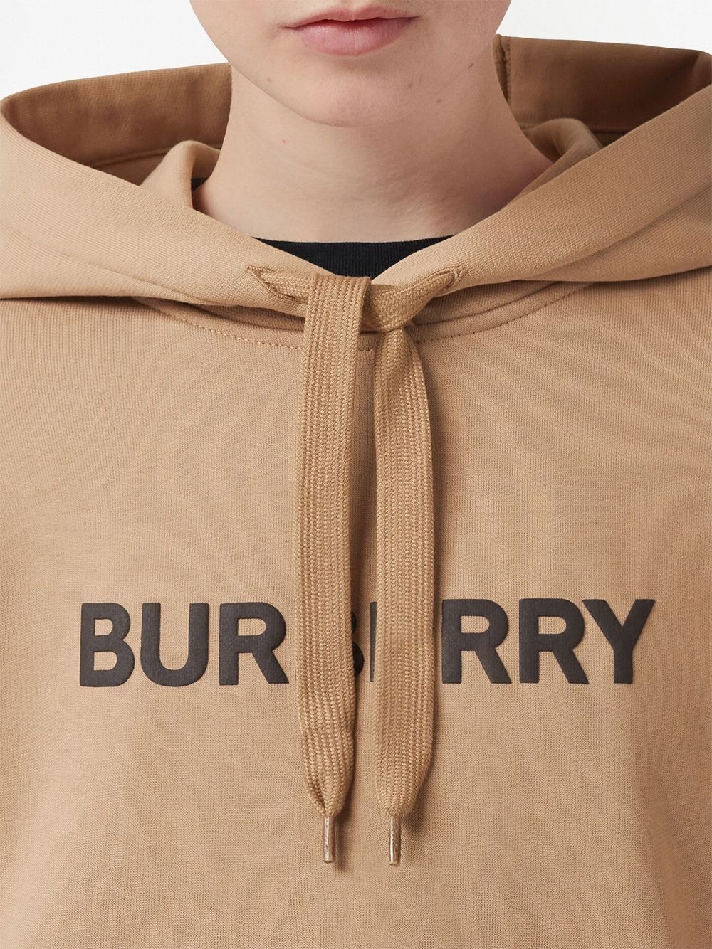 logo print drawstring hoodie - 5