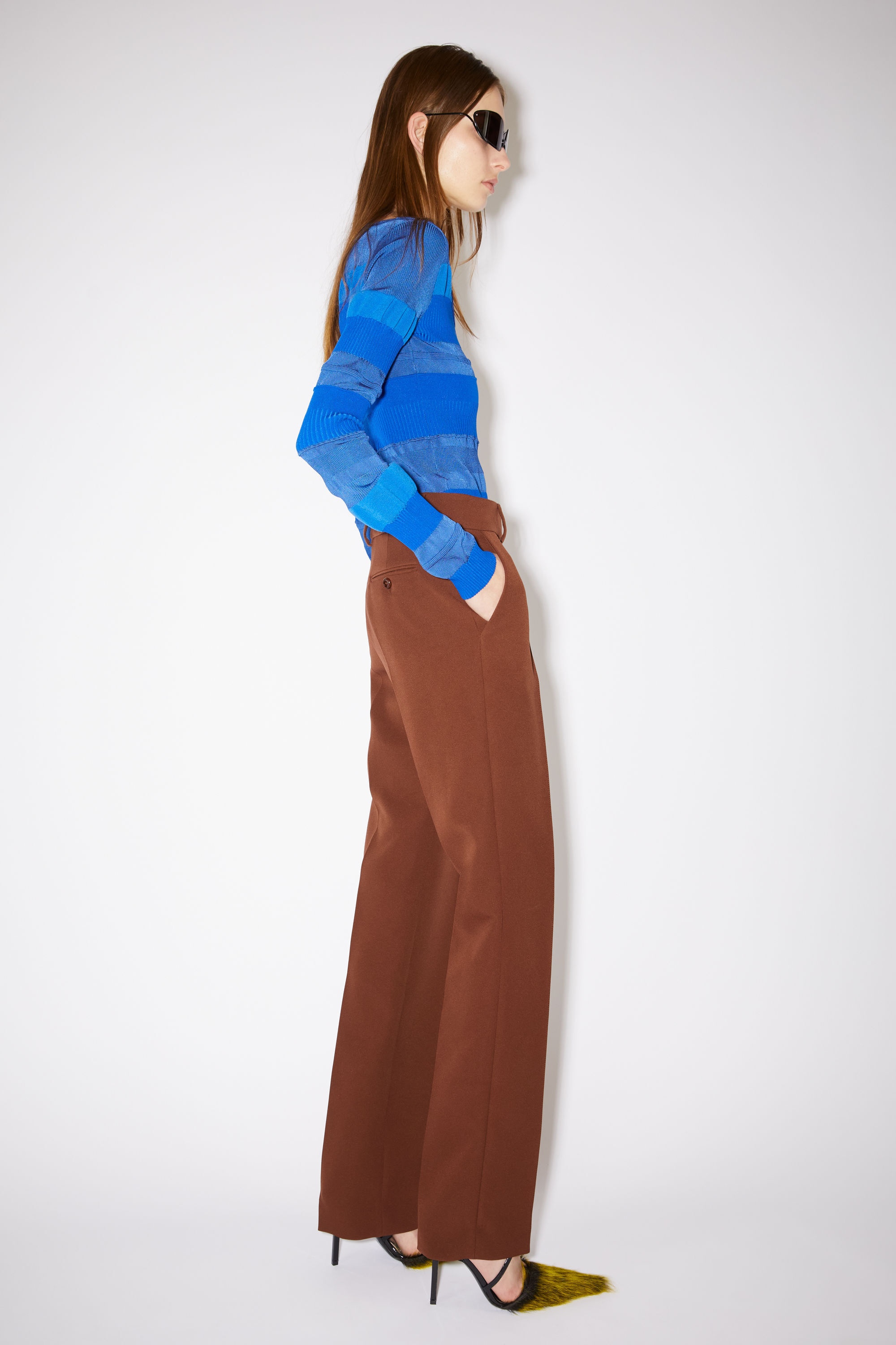 Tailored trousers - Cognac brown - 4