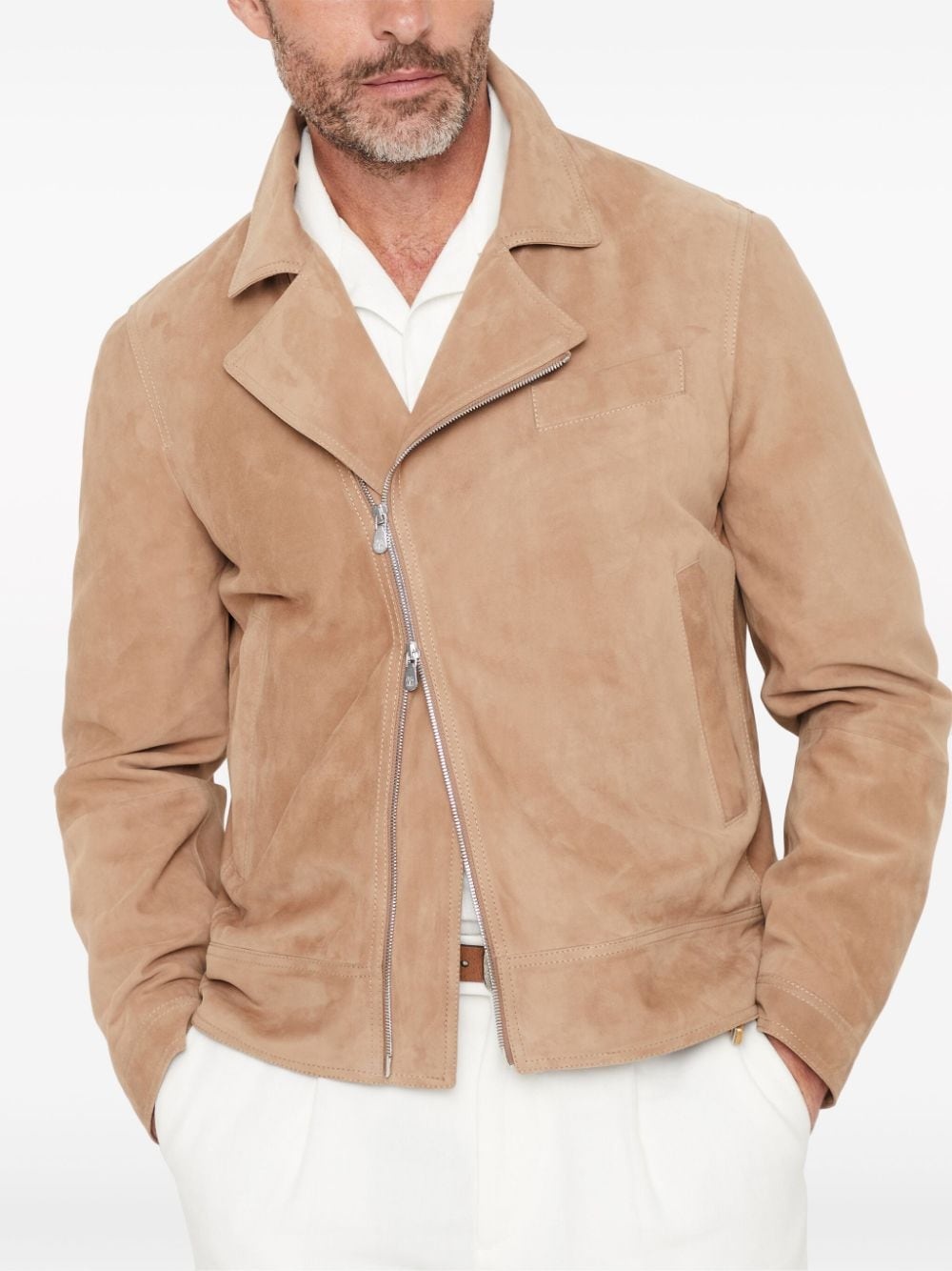 suede biker jacket - 4