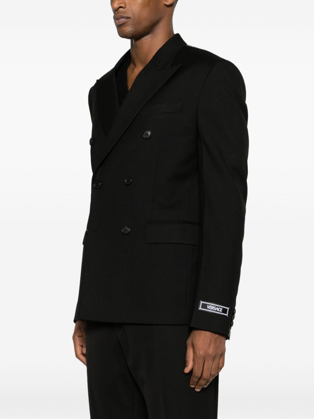 double-breasted virgin wool blazer - 3