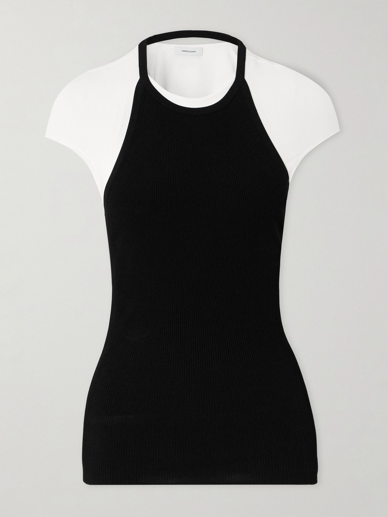 Layered Ribbed Jersey Top 1