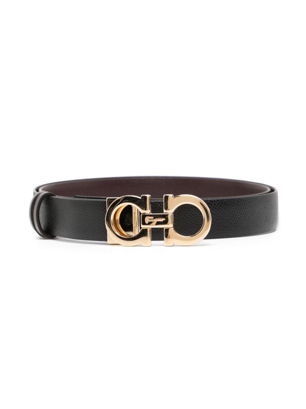 Gancini-buckle leather belt - 3