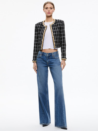 Alice + Olivia SABINA CHAIN TRIM TWEED JACKET outlook