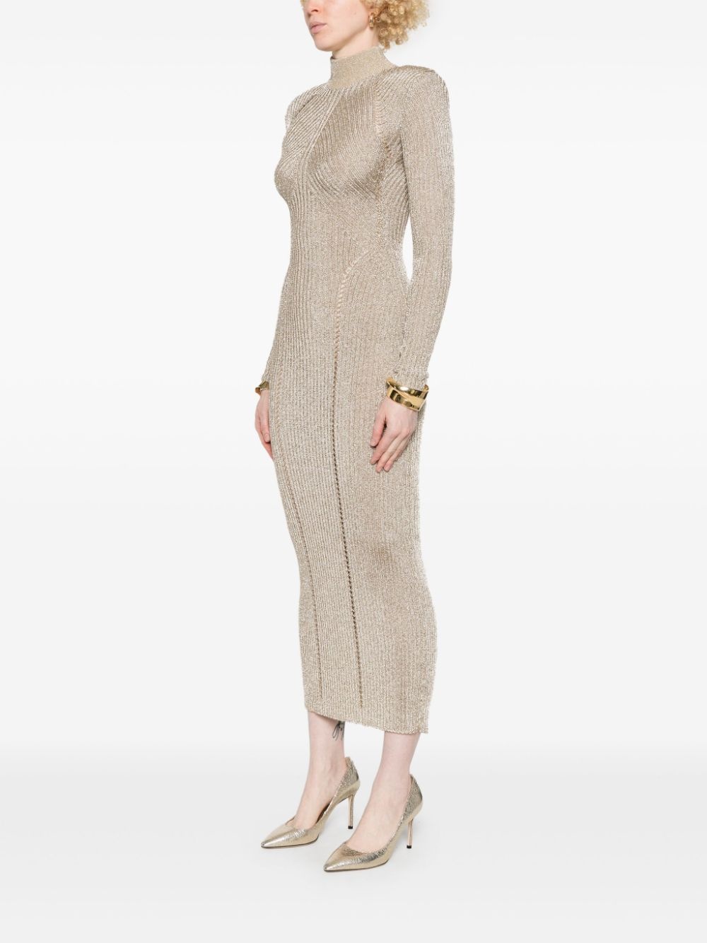 lurex knitted maxi dress - 3