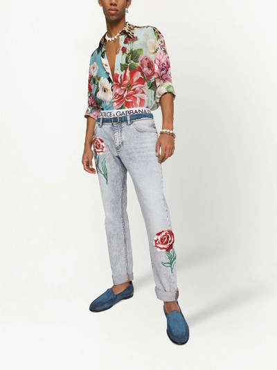 Dolce & Gabbana embroidered straight-leg jeans outlook