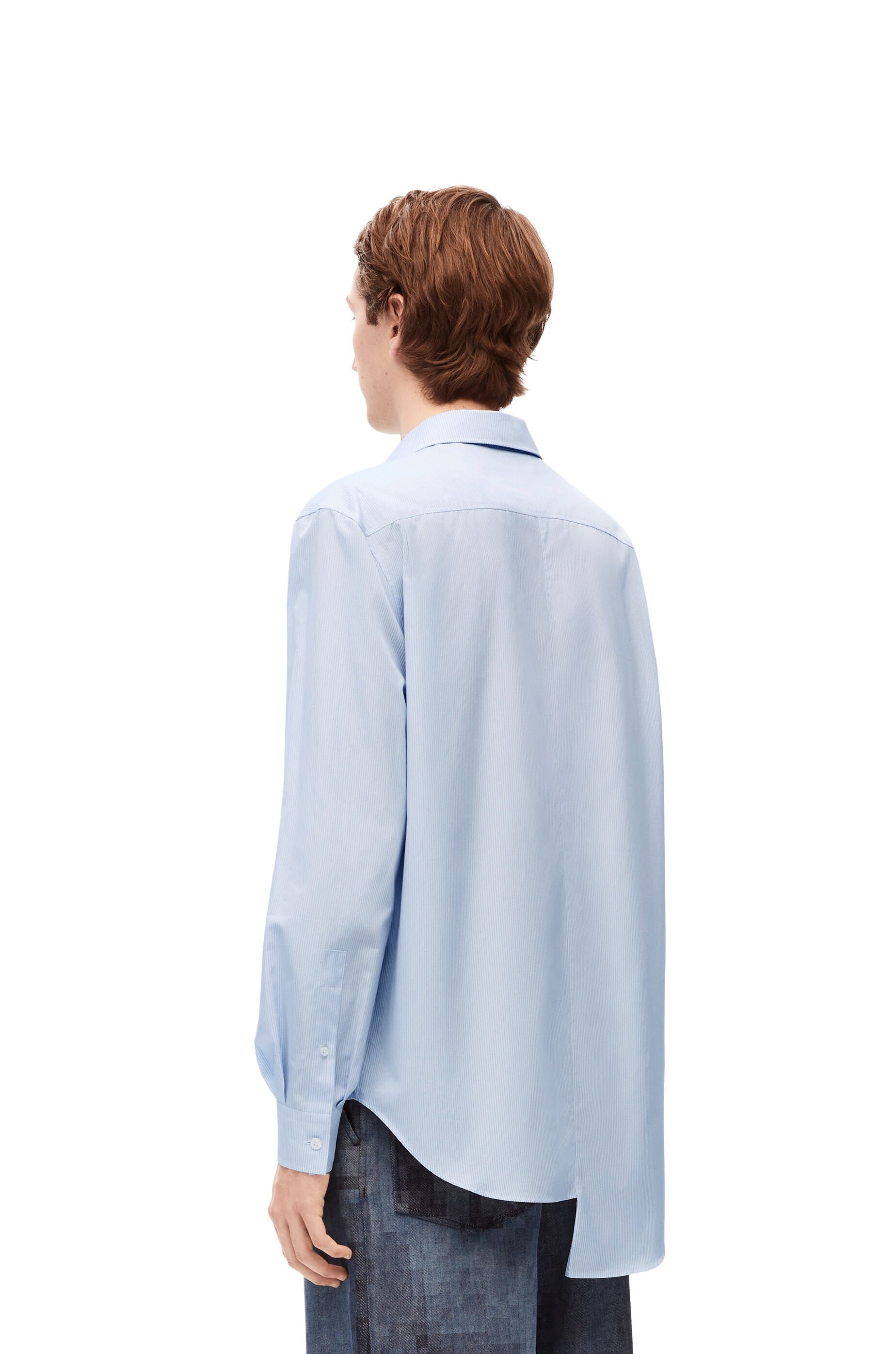 Asymmetric shirt in striped cotton - 4