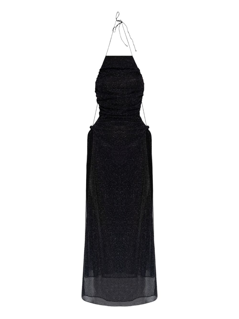 ruched halterneck maxi dress - 3
