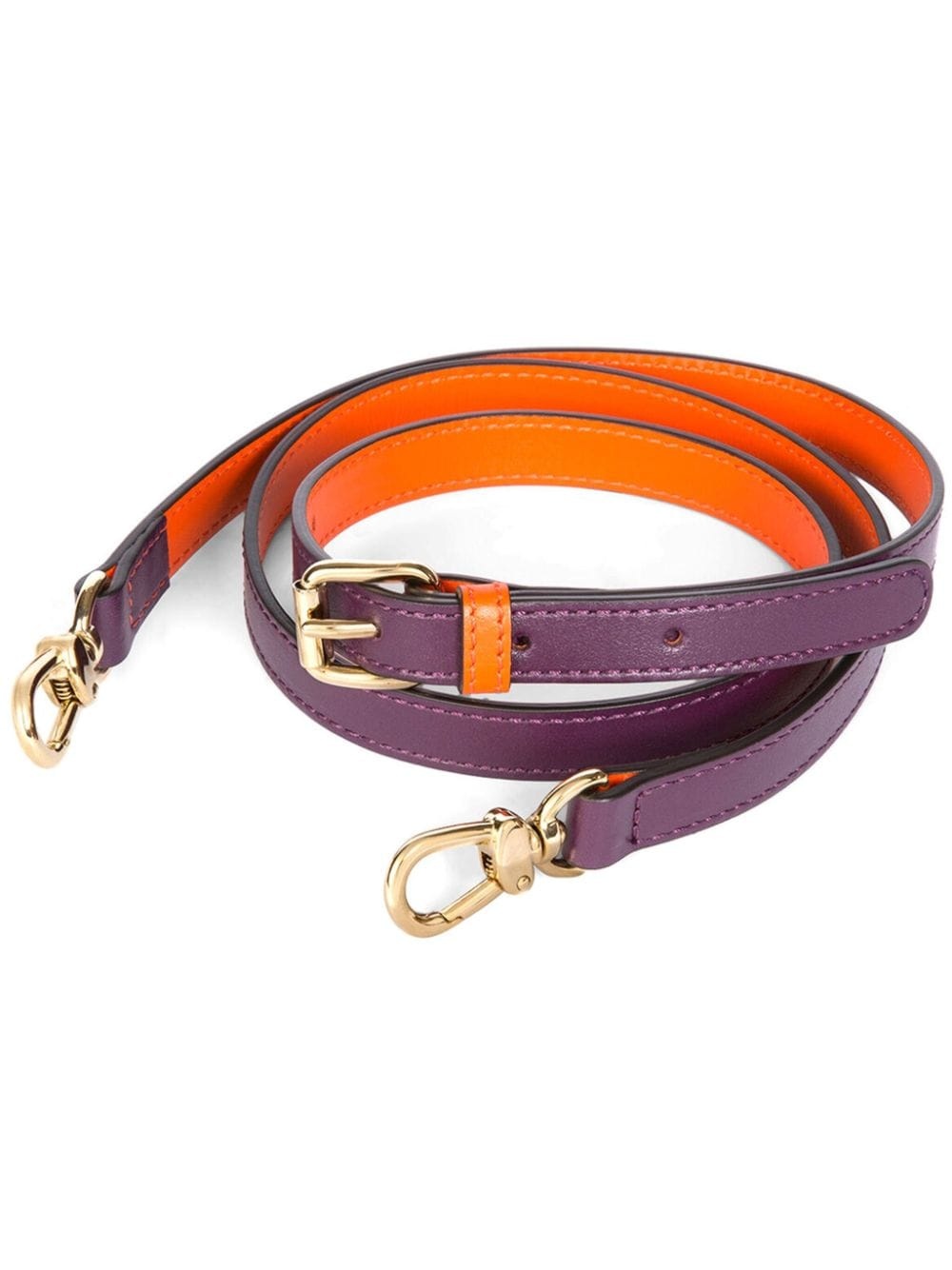 colour-block leather shoulder strap - 1