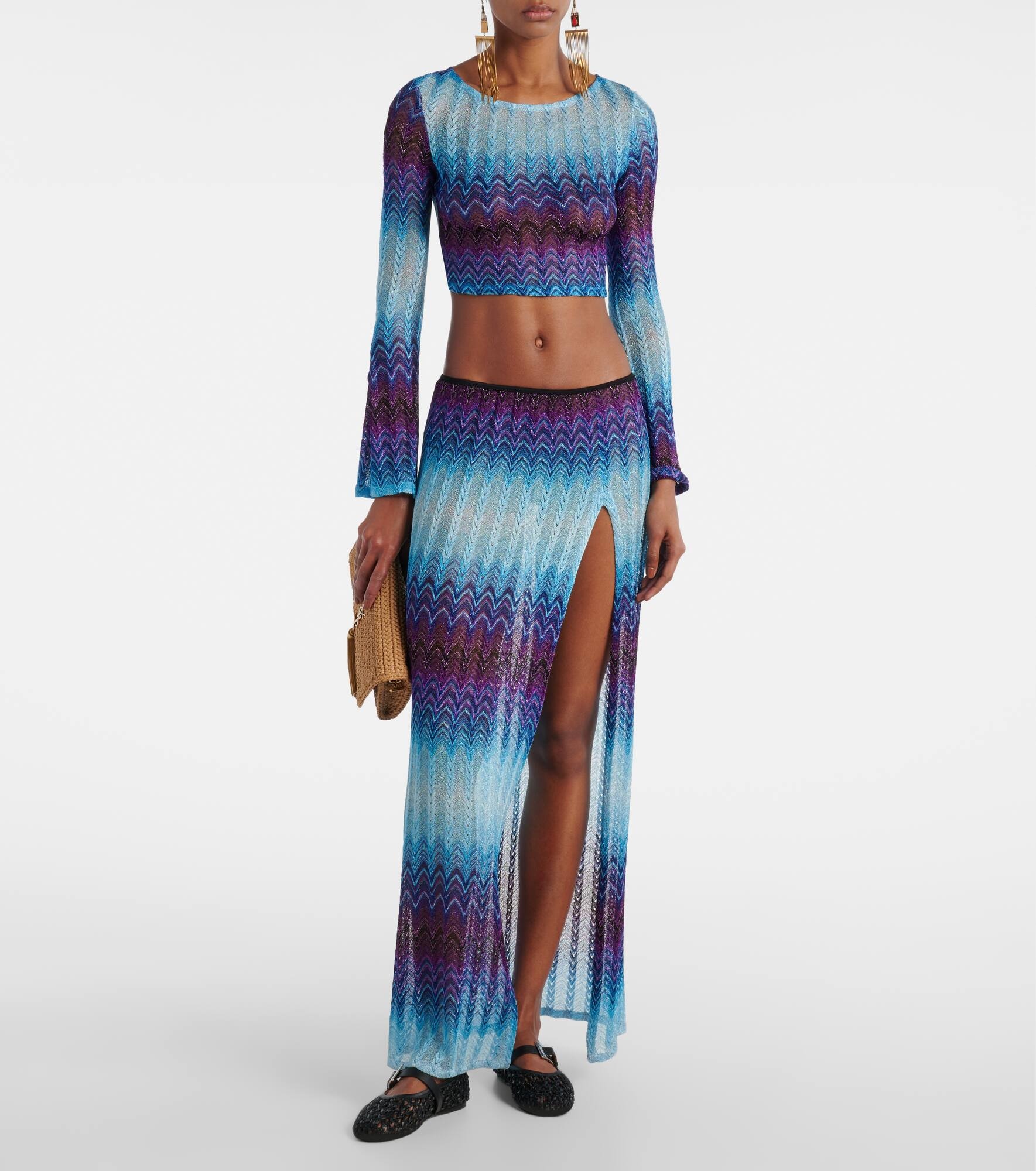 Zig Zag lamé maxi skirt - 2