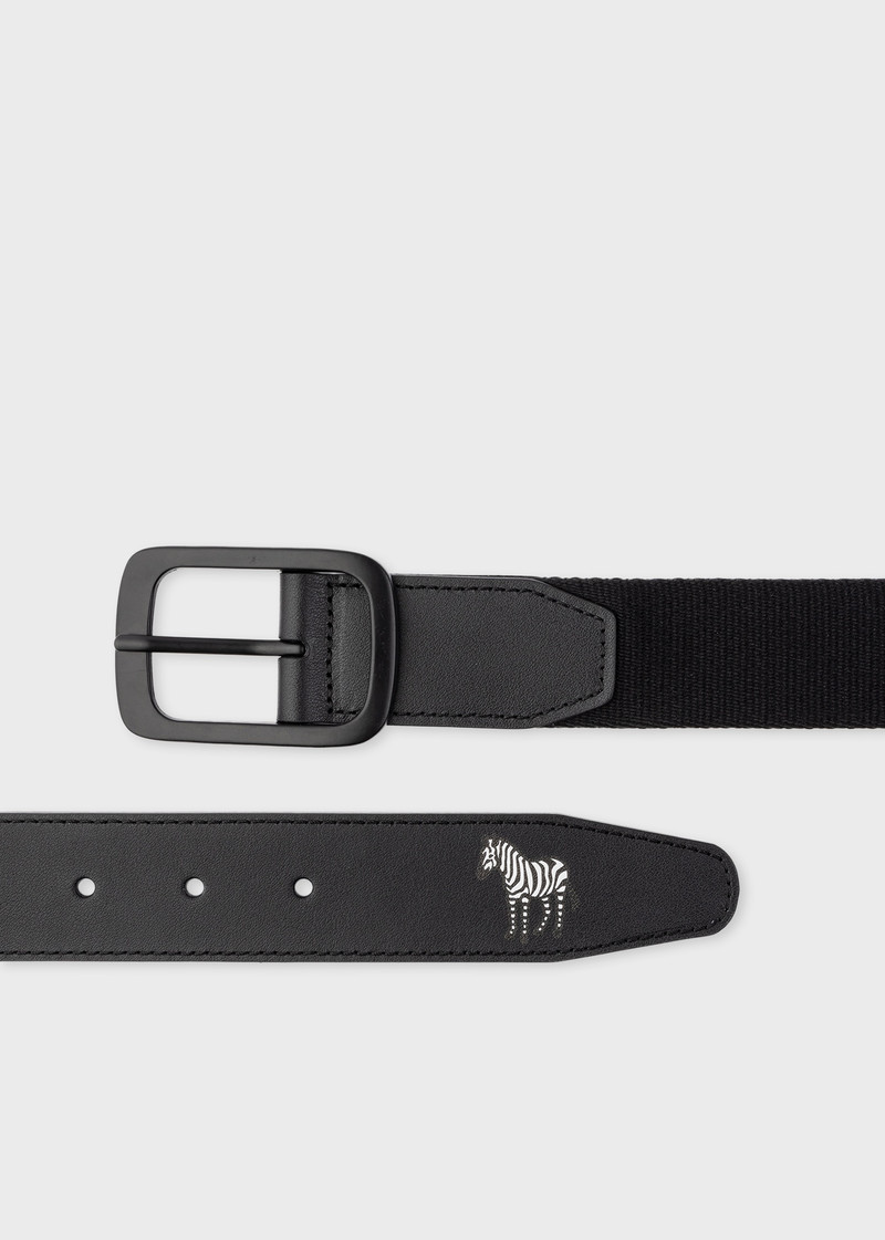 Black Webbing Belt With Zebra Tip 1