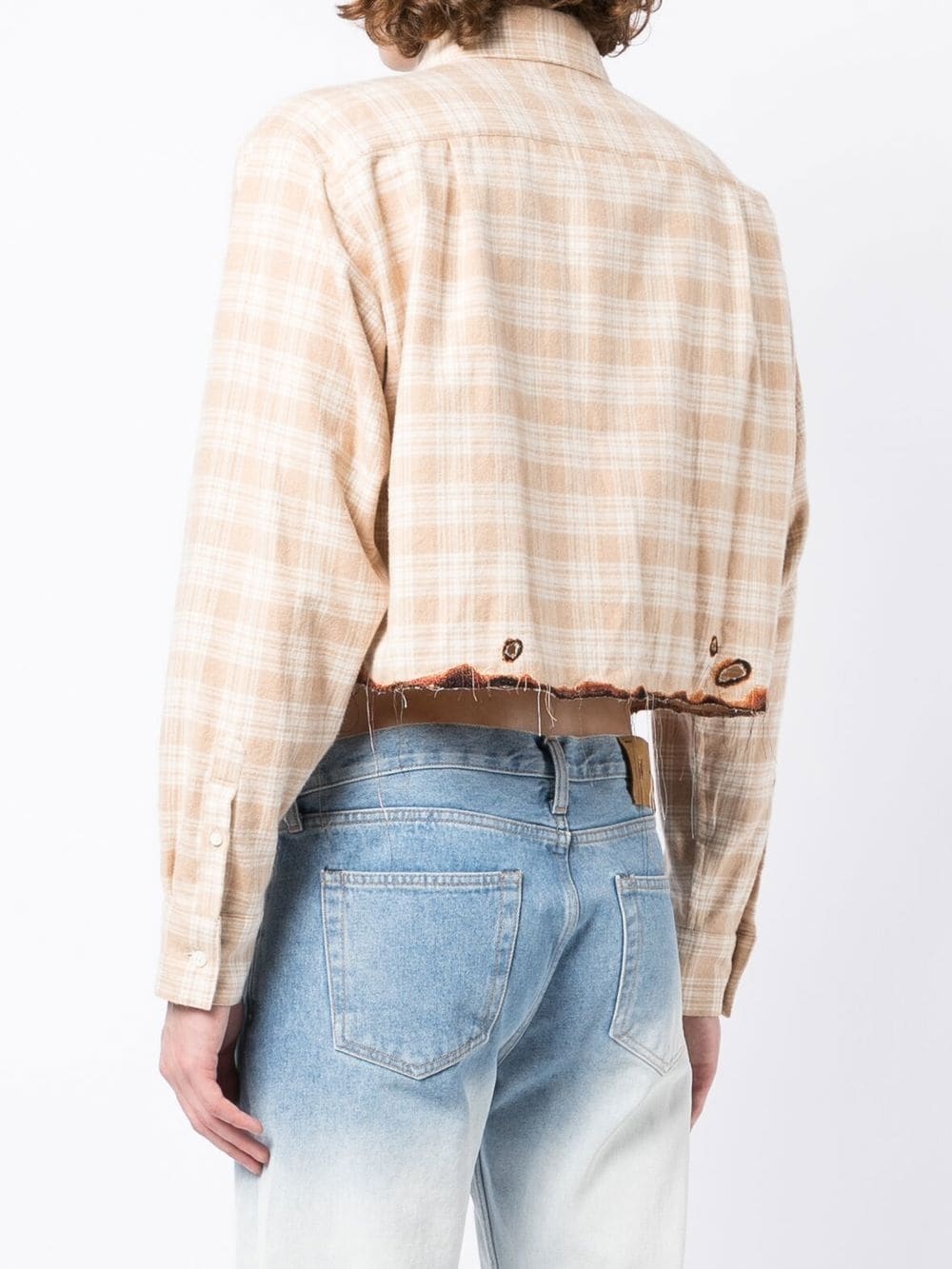 cropped check jacket - 4