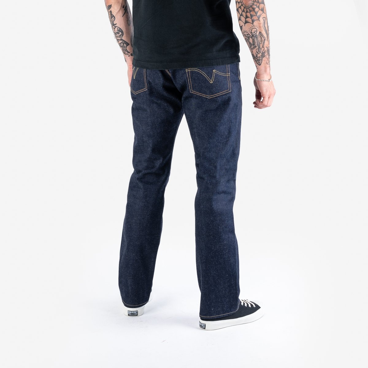 IH-888S-UHR 21/23oz Ultra Heavy Raw Selvedge Denim Medium/High Rise Tapered Cut Jeans - Indigo - 3