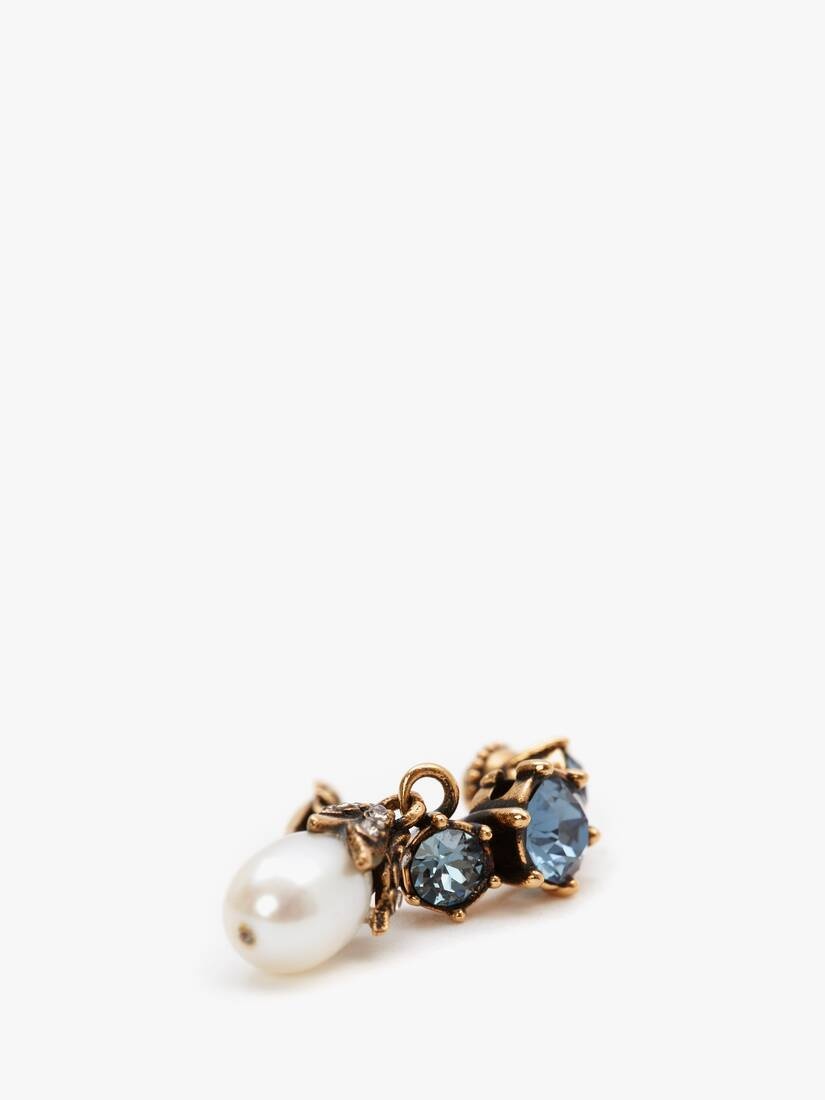 Jewelled Mini Ear Cuff in Blue - 3