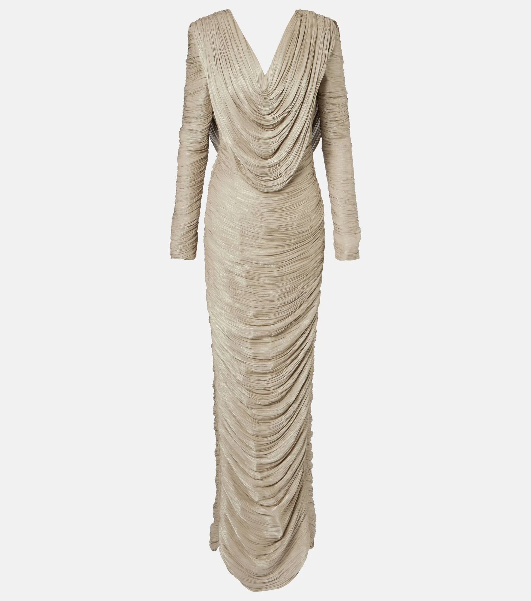 Draped pleated gown - 1