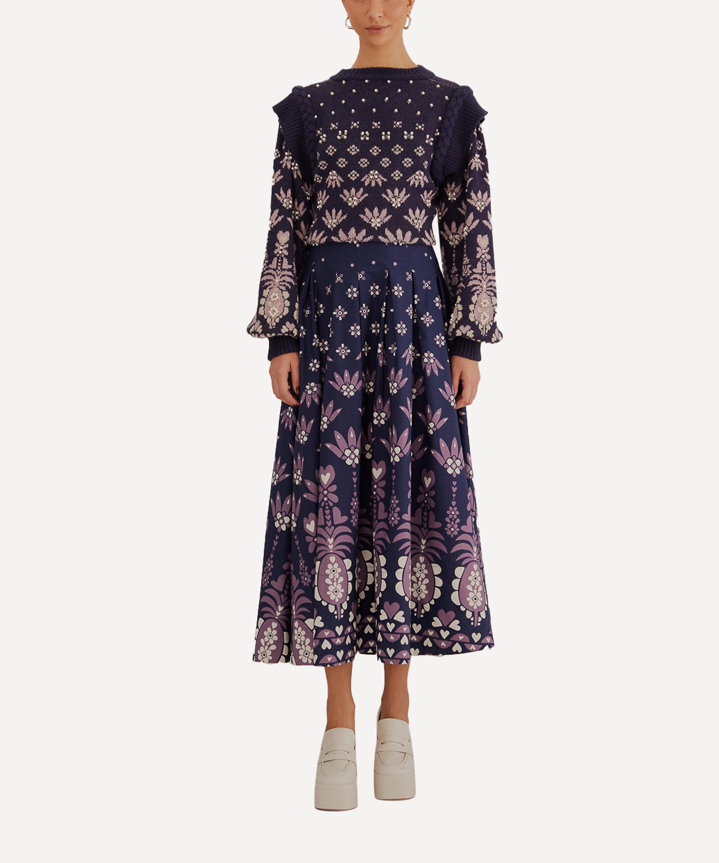 Dark Blue Ainika Martina Midi-Skirt - 2
