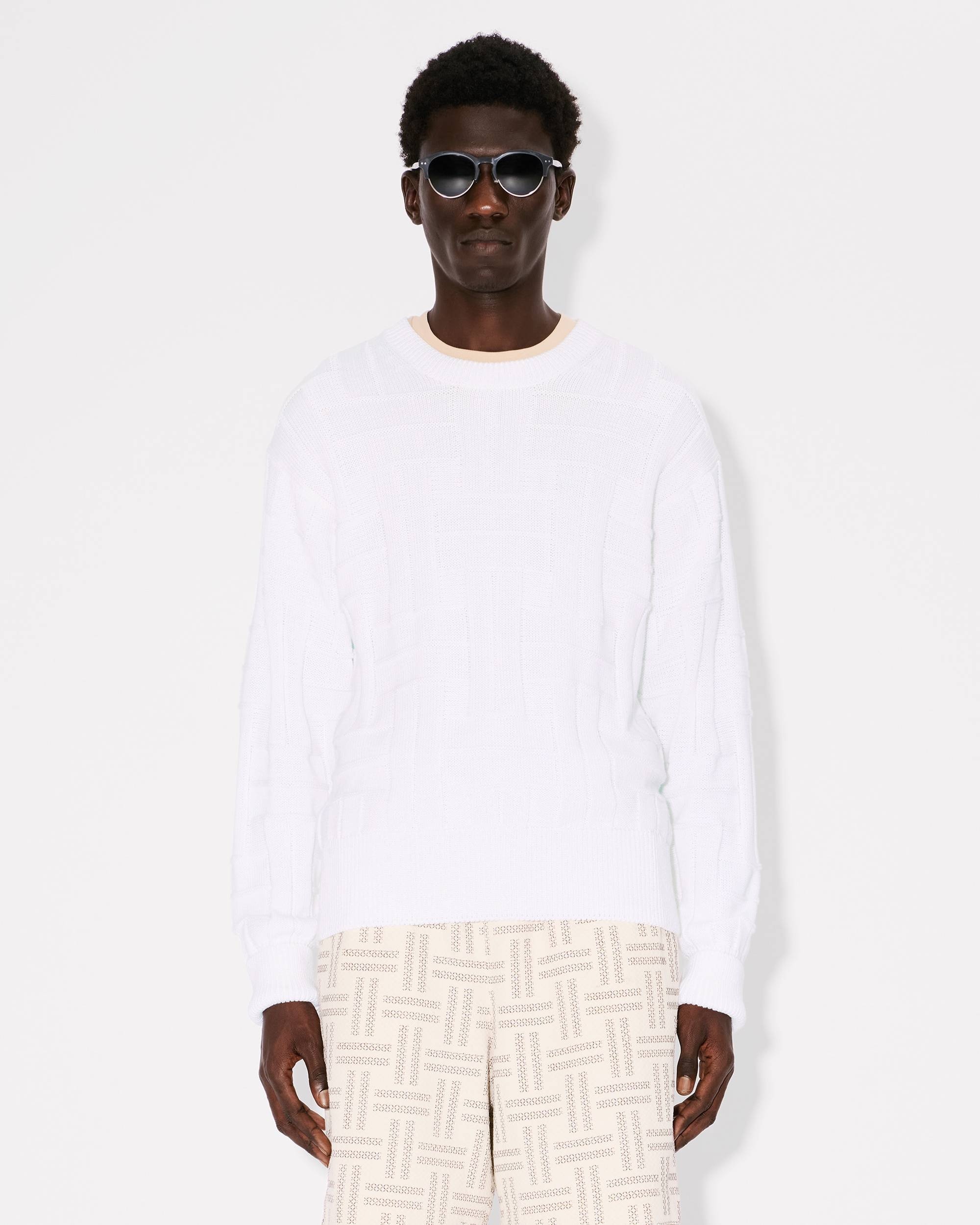 'KENZO Weave' embroidered jumper in cotton - 3