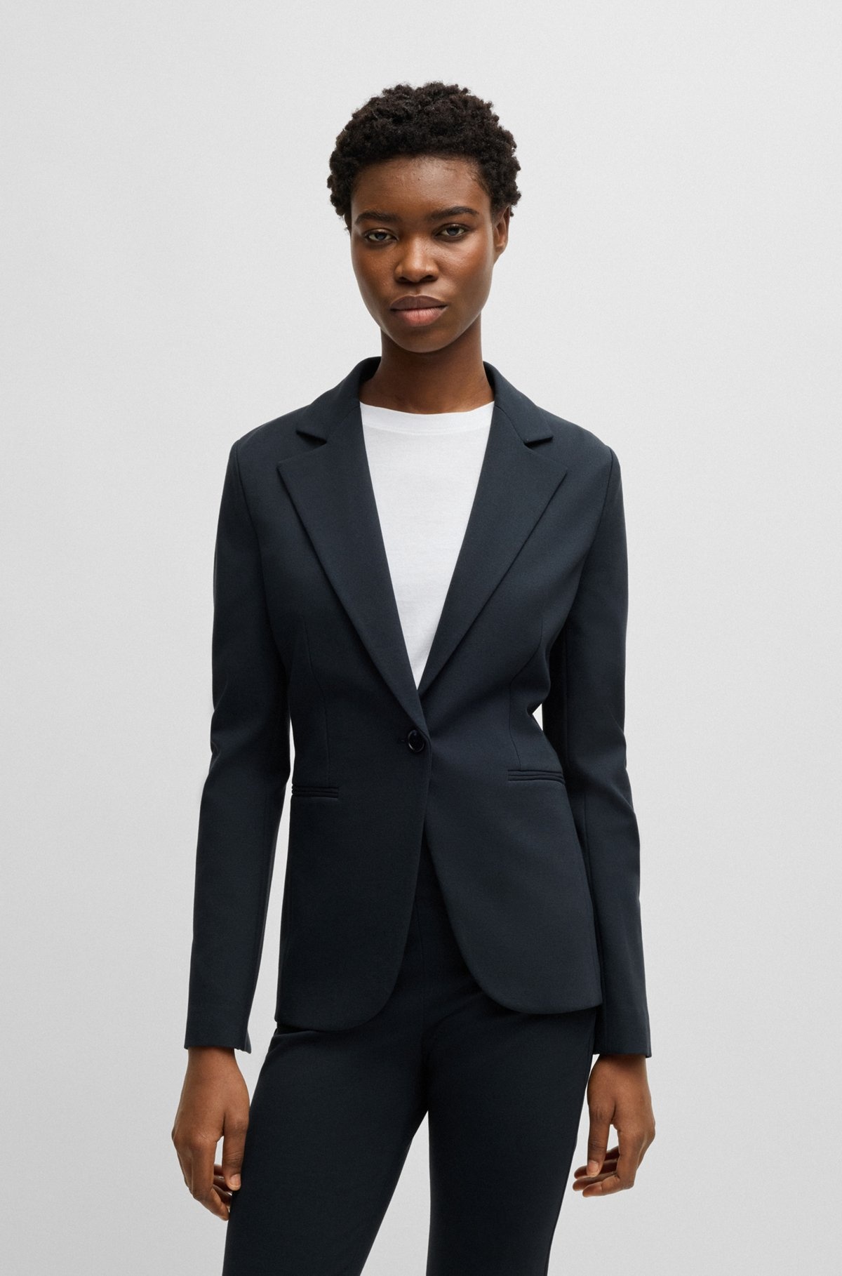 FITTED BLAZER IN STRETCH JERSEY - 2