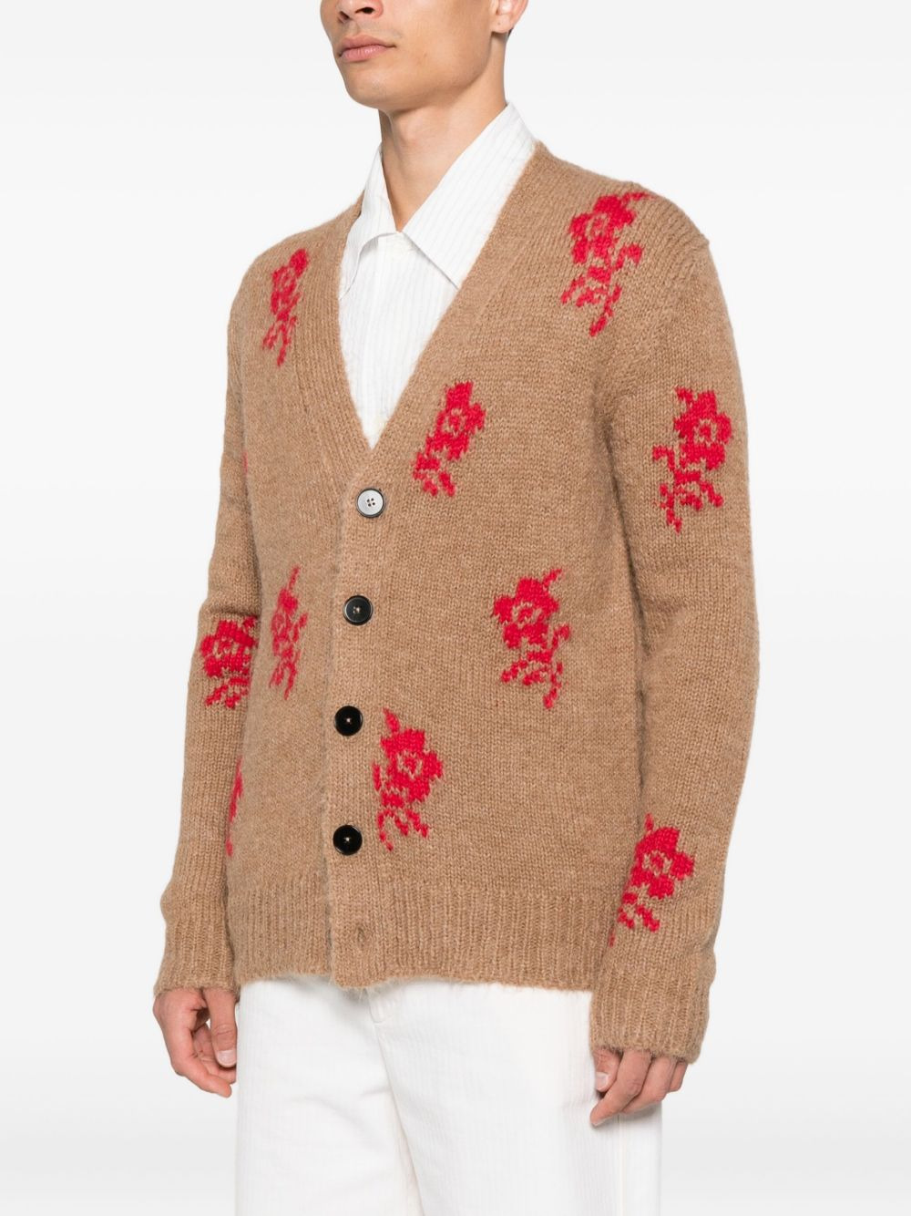 rose-detailed cardigan - 3