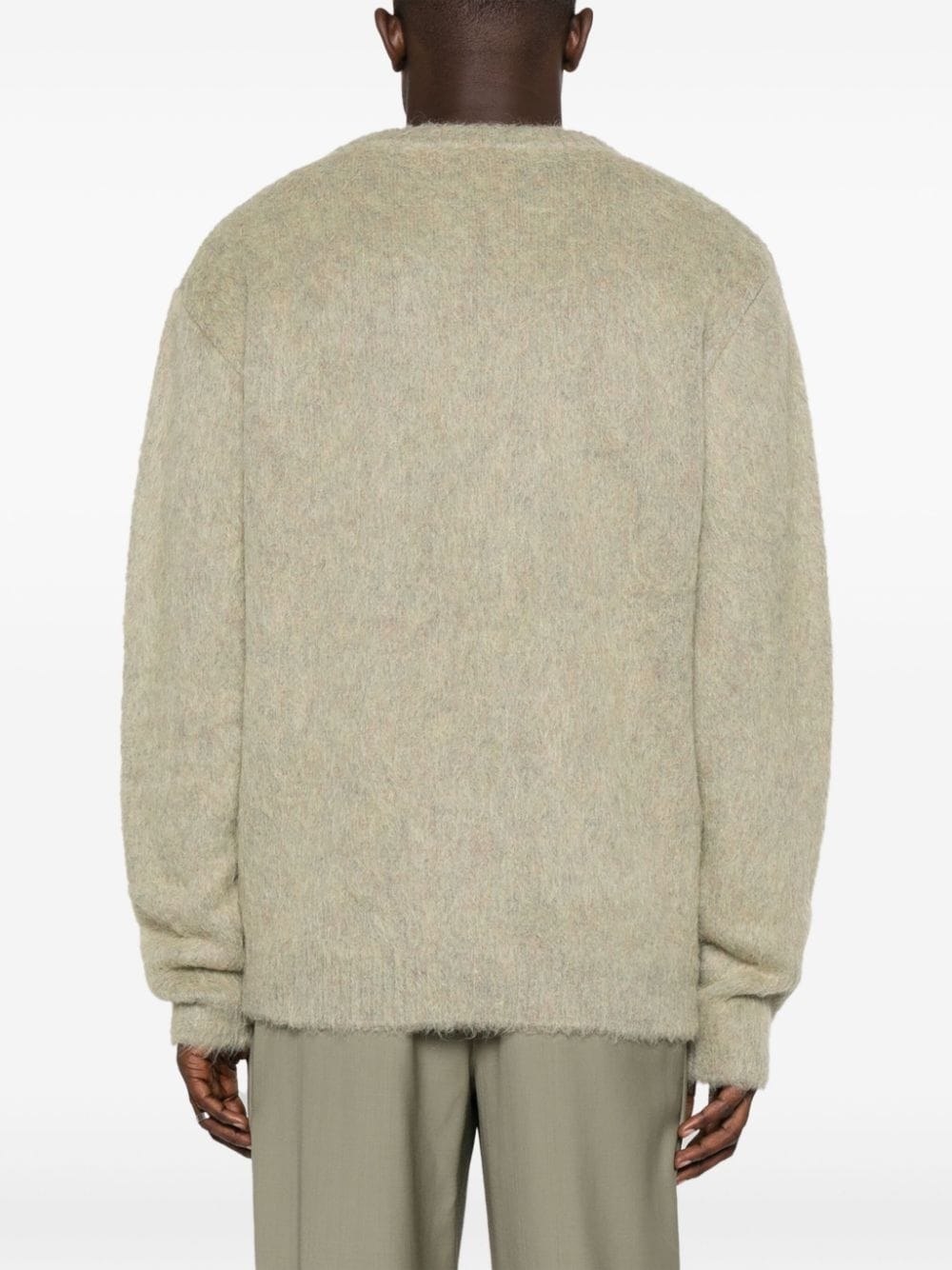 crew-neck brushed-effect jumper - 5