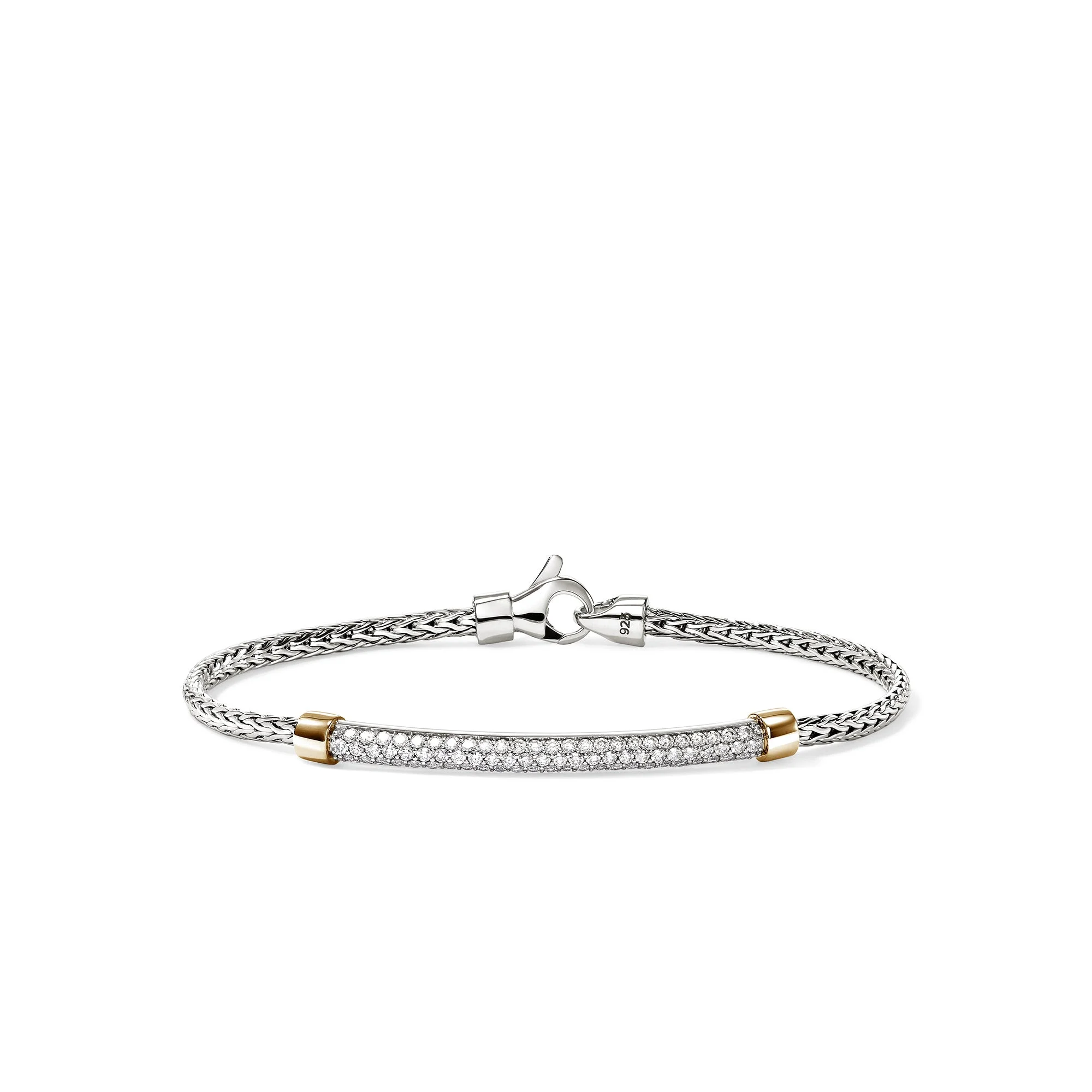 JH Essential Pave Bracelet, Gold, Sterling Silver, Diamonds, 2.5MM - 1