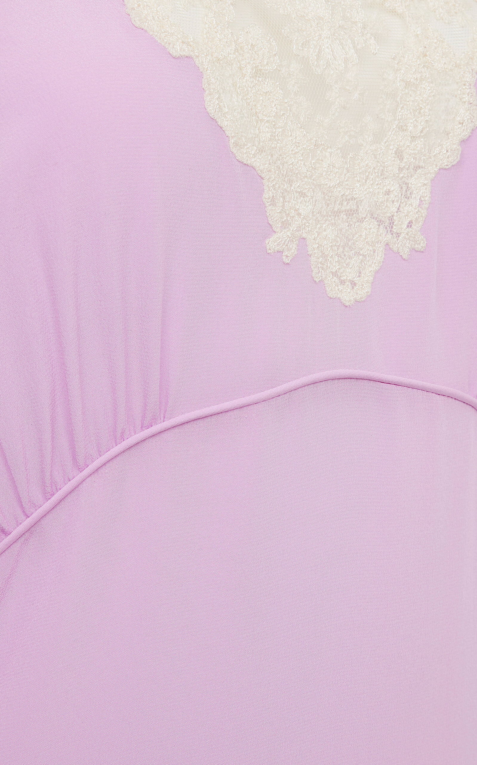 Lace-Trimmed Organic Silk Crepe De Chine Maxi Dress purple - 5