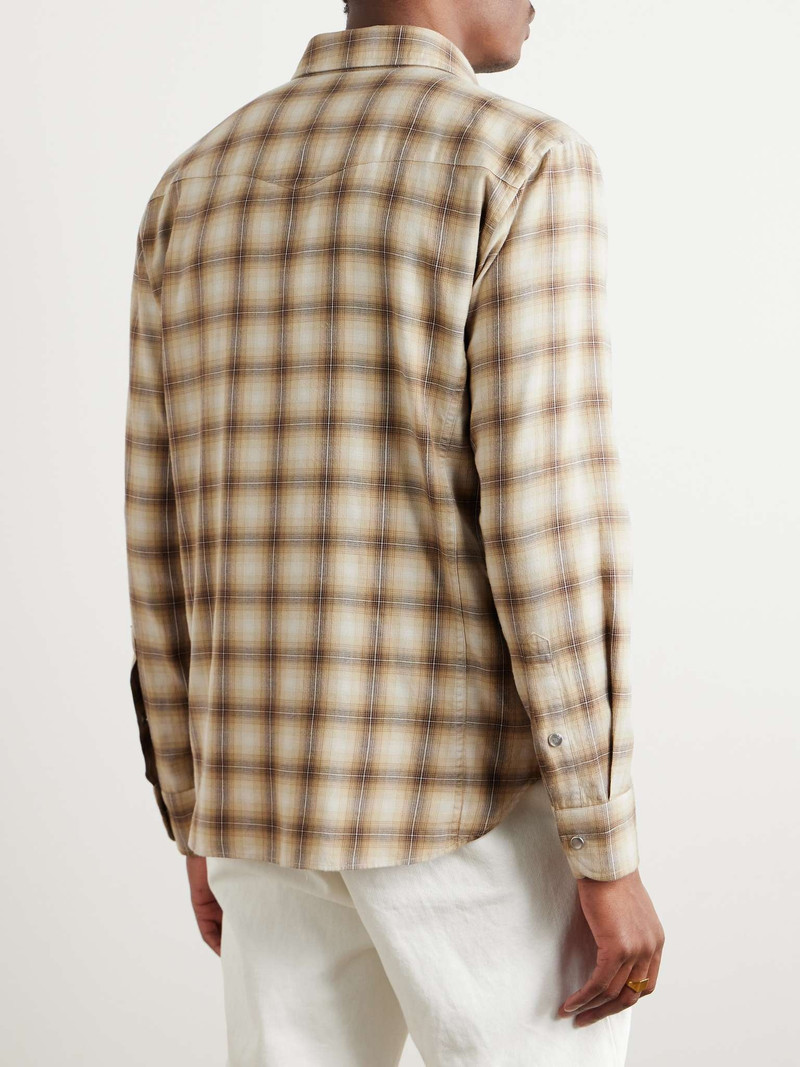 Checked Cotton-Blend Western Shirt 4