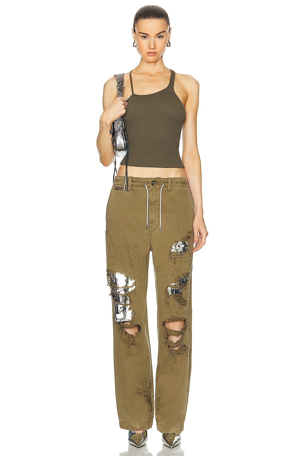 Riri Paillettes Shredded Paper Bag Pant - 4