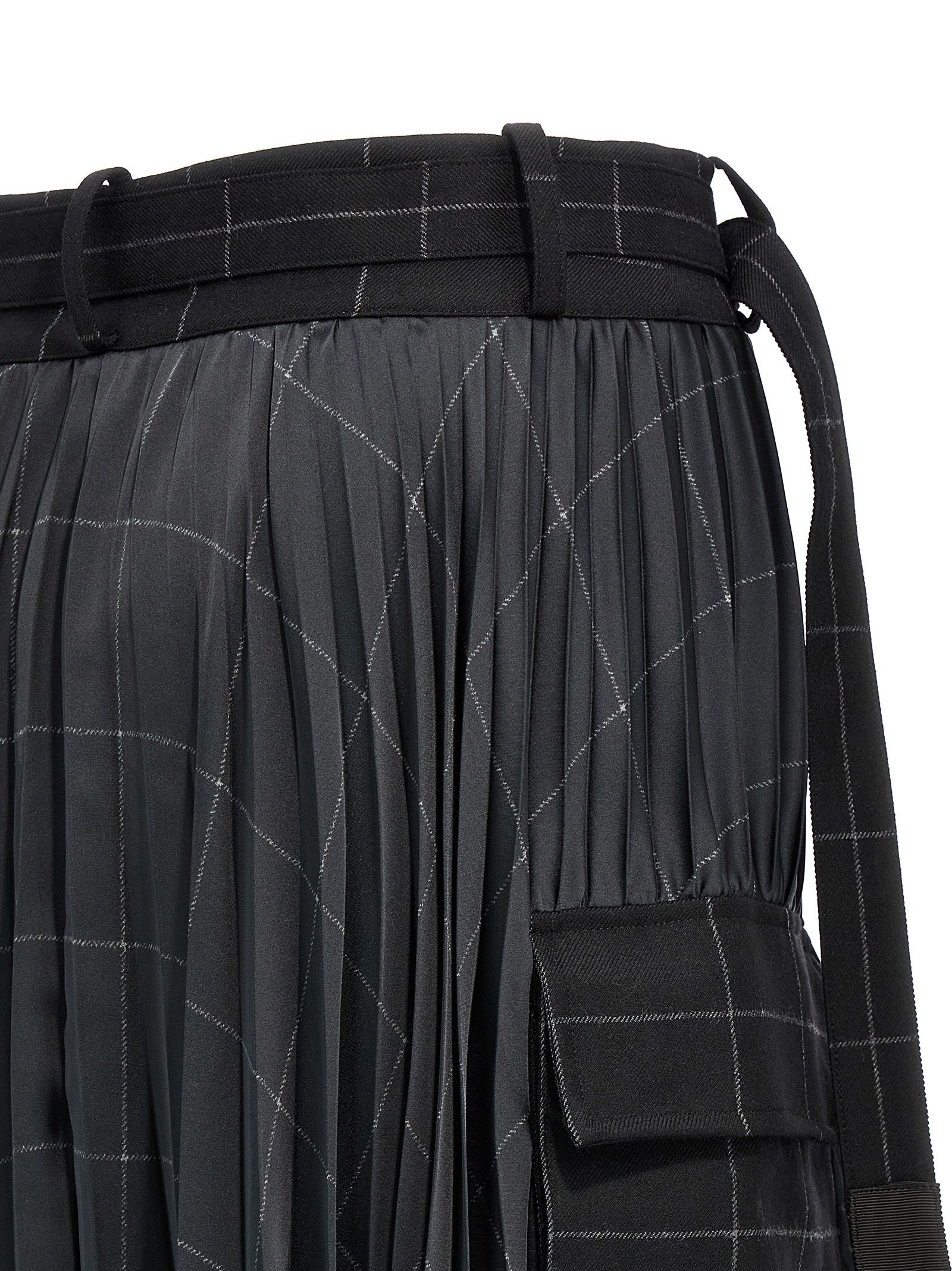 Windowpane Skirts Black - 4