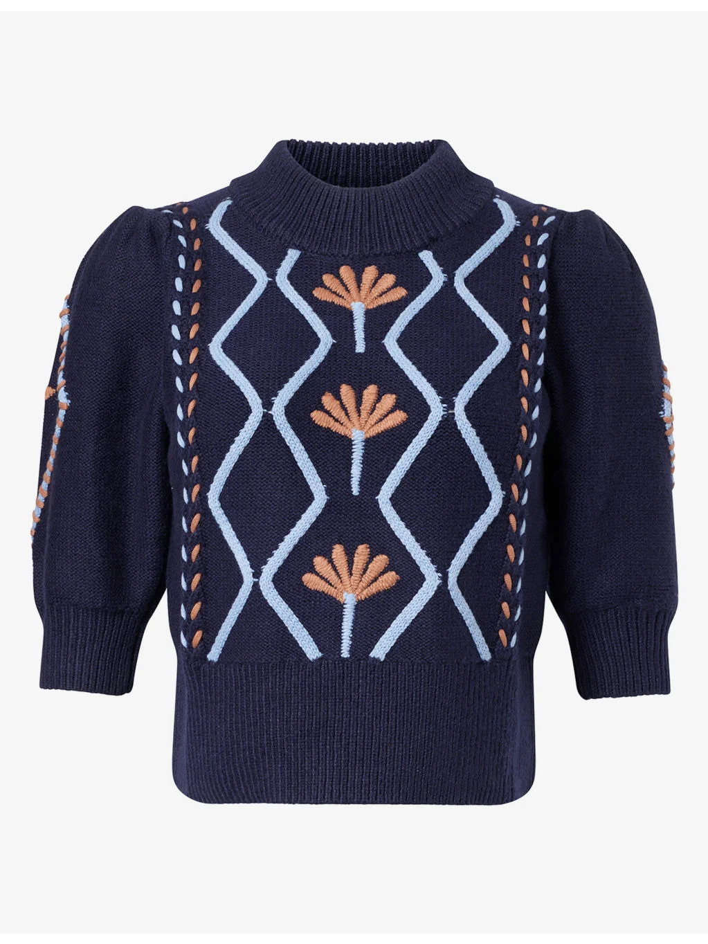Addy Floral-Embroidered Cotton-Blend Jumper - 1