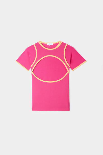SUNNEI SUPER STRETCH COMBINED T-SHIRT / hot pink outlook