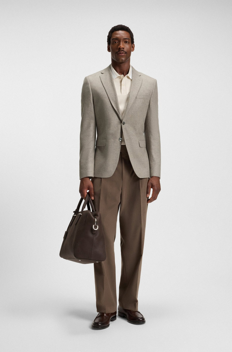 BOSS SLIM-FIT BLAZER IN PATTERNED WOOL AND CASHMERE outlook