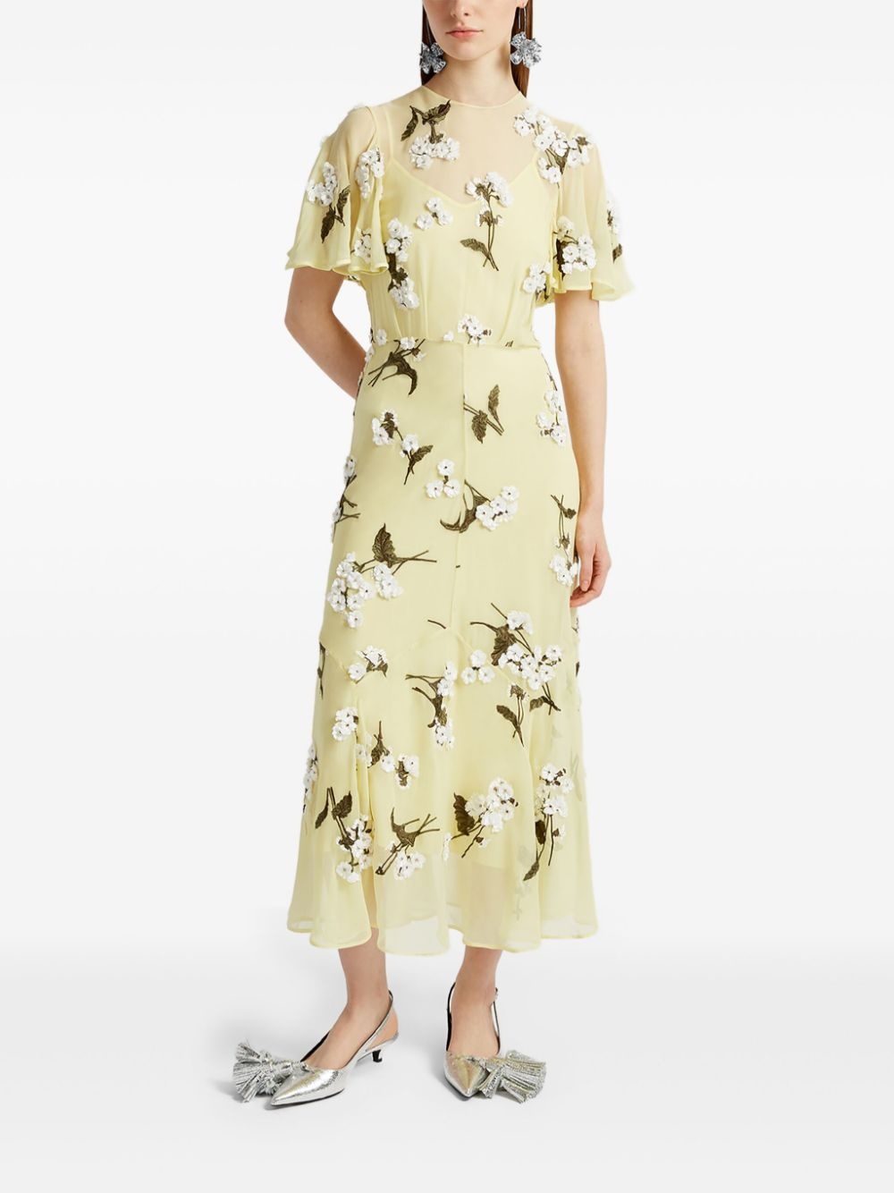 short-sleeve midi dress - 3
