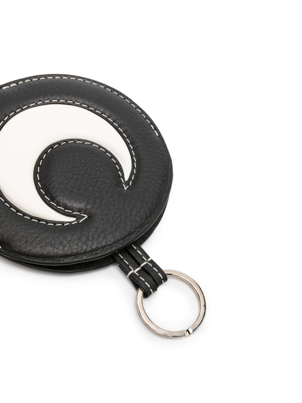 crescent moon leather keyring - 2