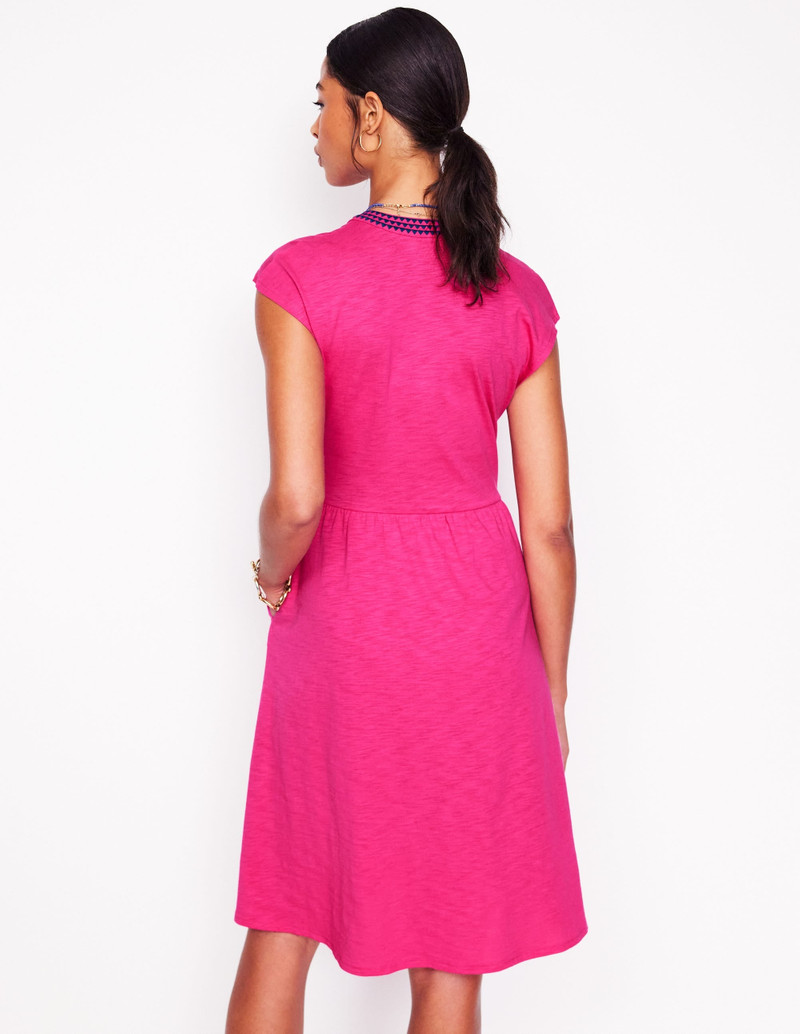 Chloe Embroidered Short Dress-Pink Peony 4