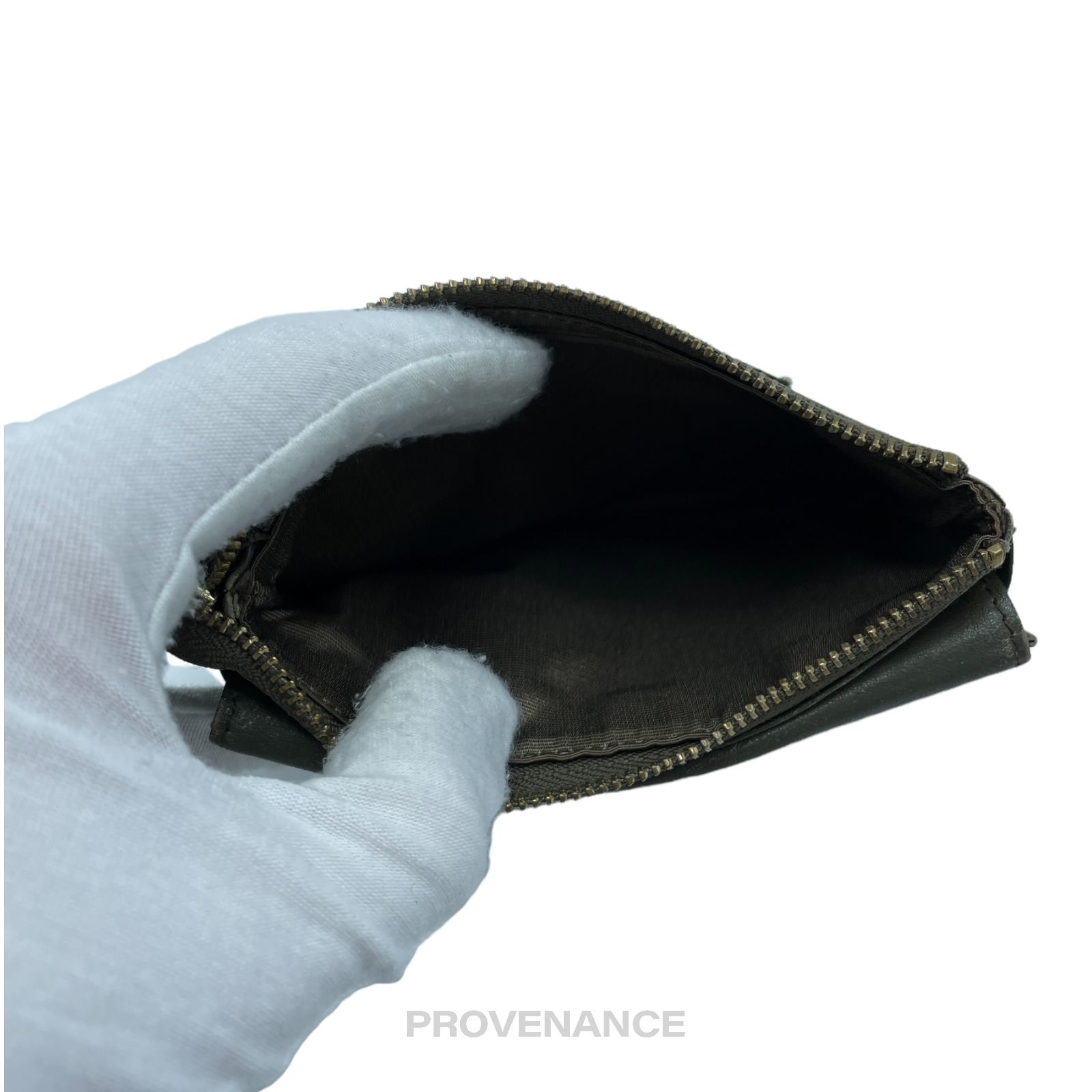 PROVENANCE - Balmain Cles Zip Pouch Wallet - Olive Leather - 9