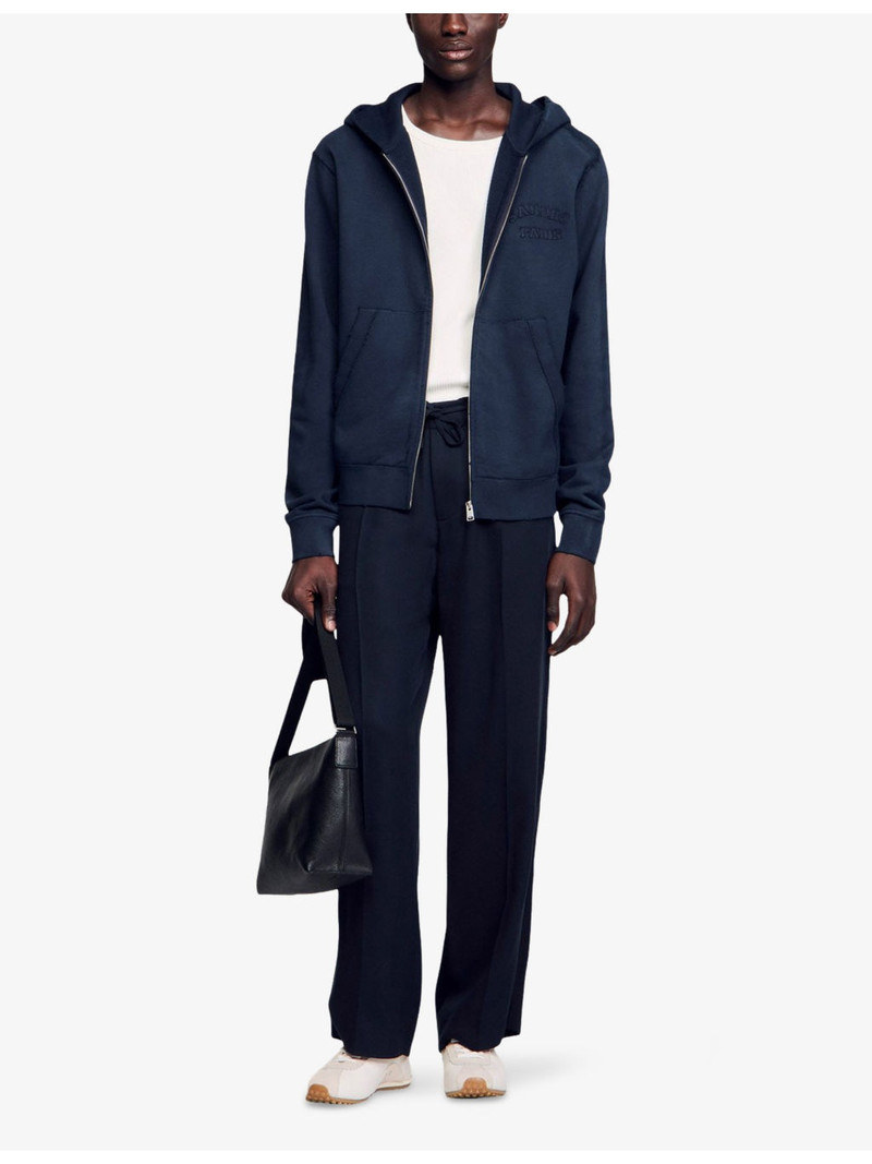 Sandro Zip-Up Relaxed-Fit Cotton Hoody outlook