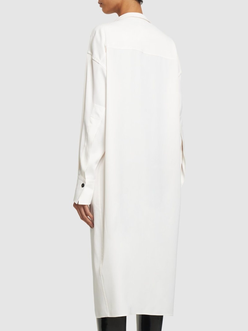 Single breasted viscose long jacket - 3