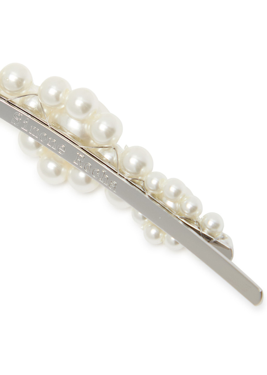 Simone Rocha Large Flower Faux Pearl-embellished Hair Clip - 2