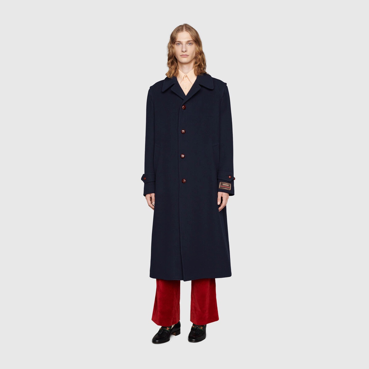 Wool coat with label - 2