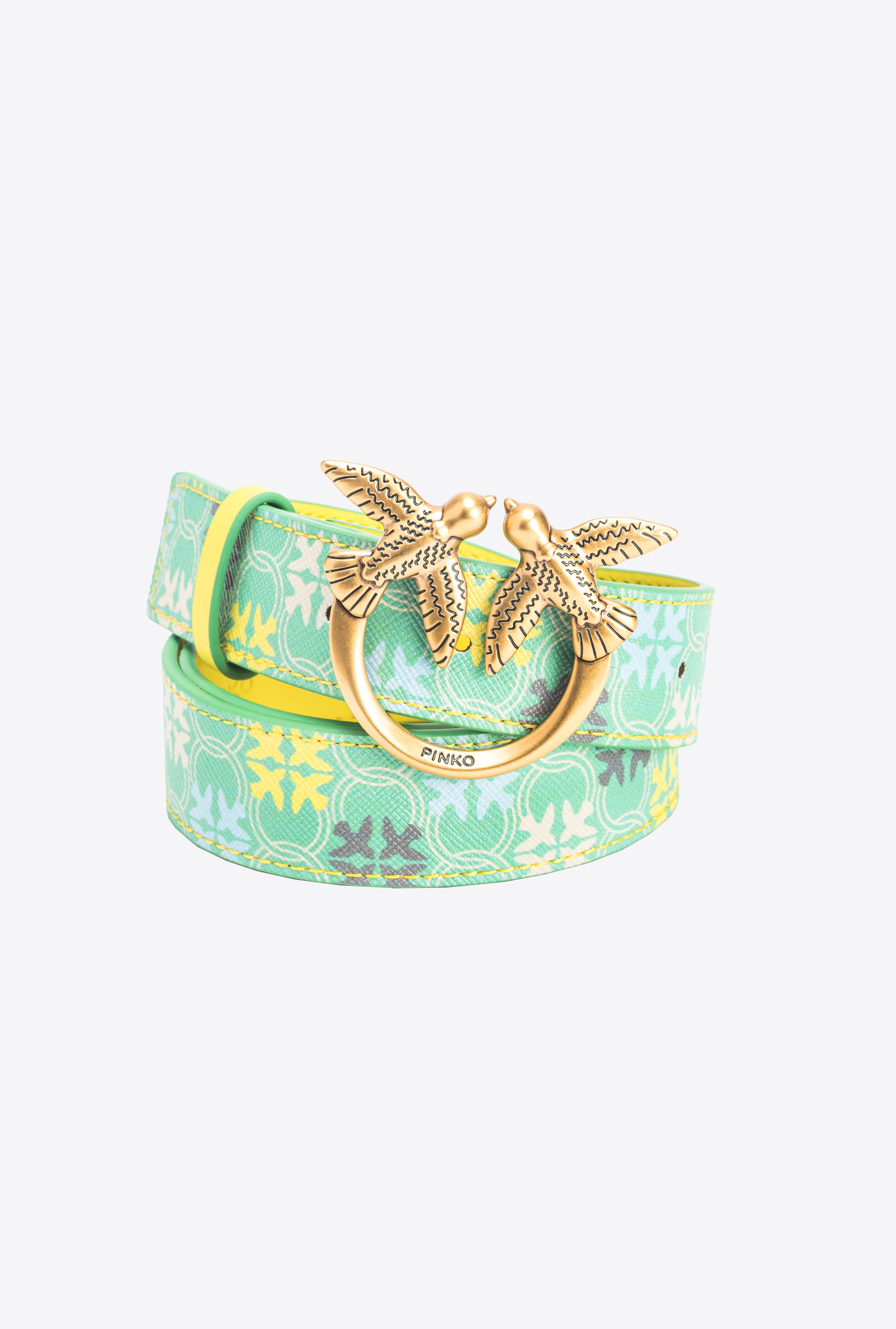 3CM LOGO-PRINT BELT WITH LOVE BIRDS BUCKLE - 5