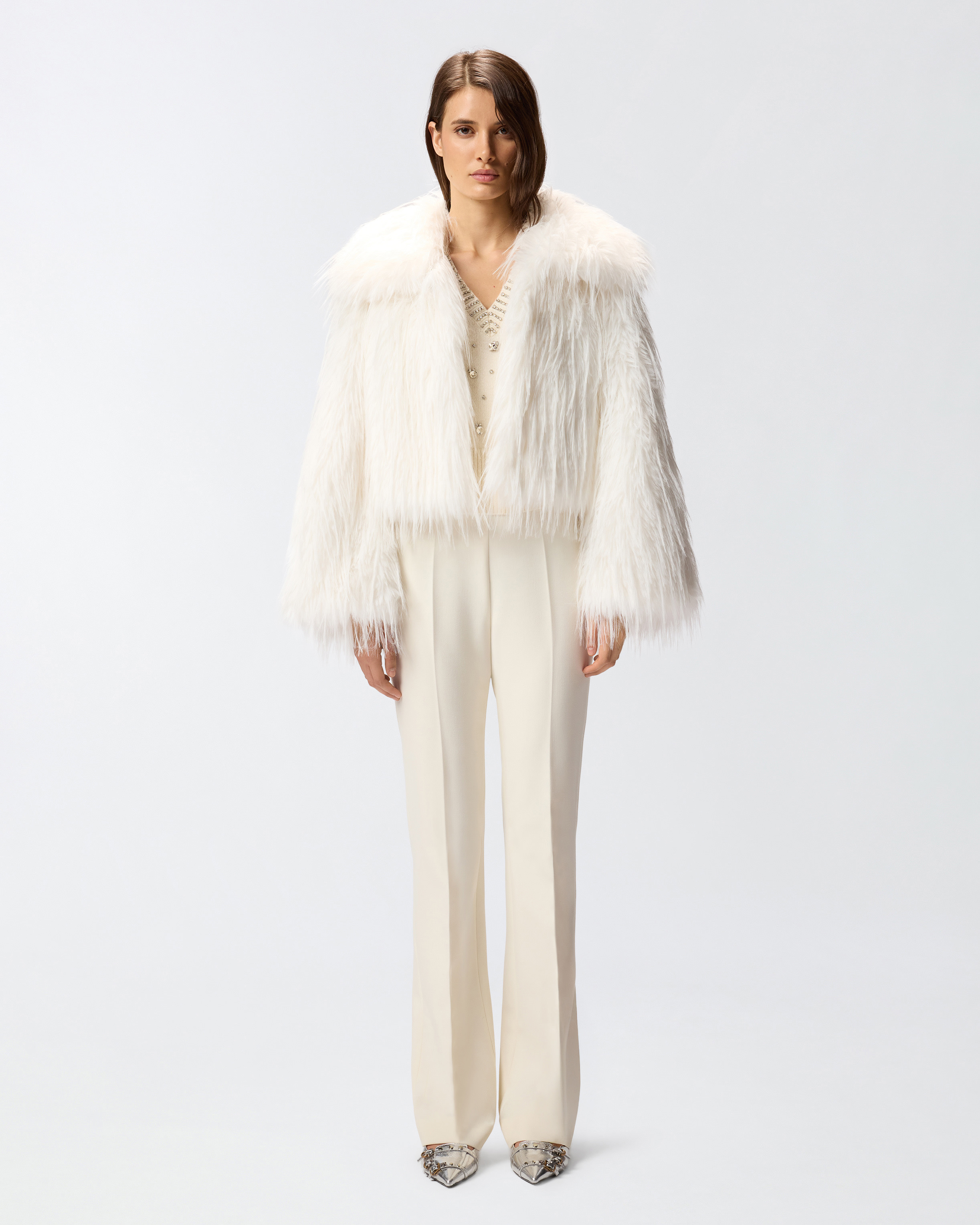 FUR-EFFECT PEA COAT - 3