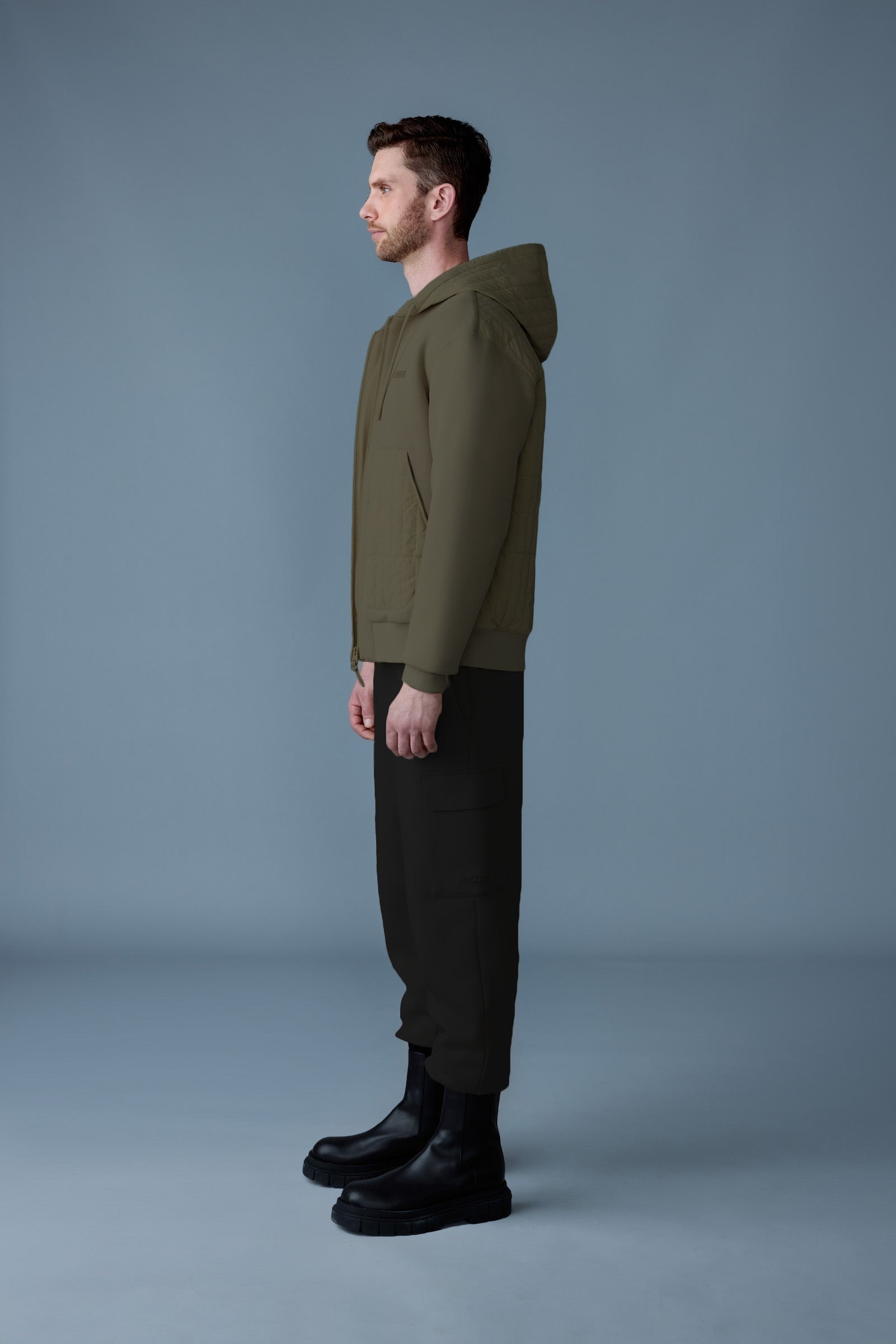 CRUZ Zip-up Hybrid vertical quilt hoodie - 3