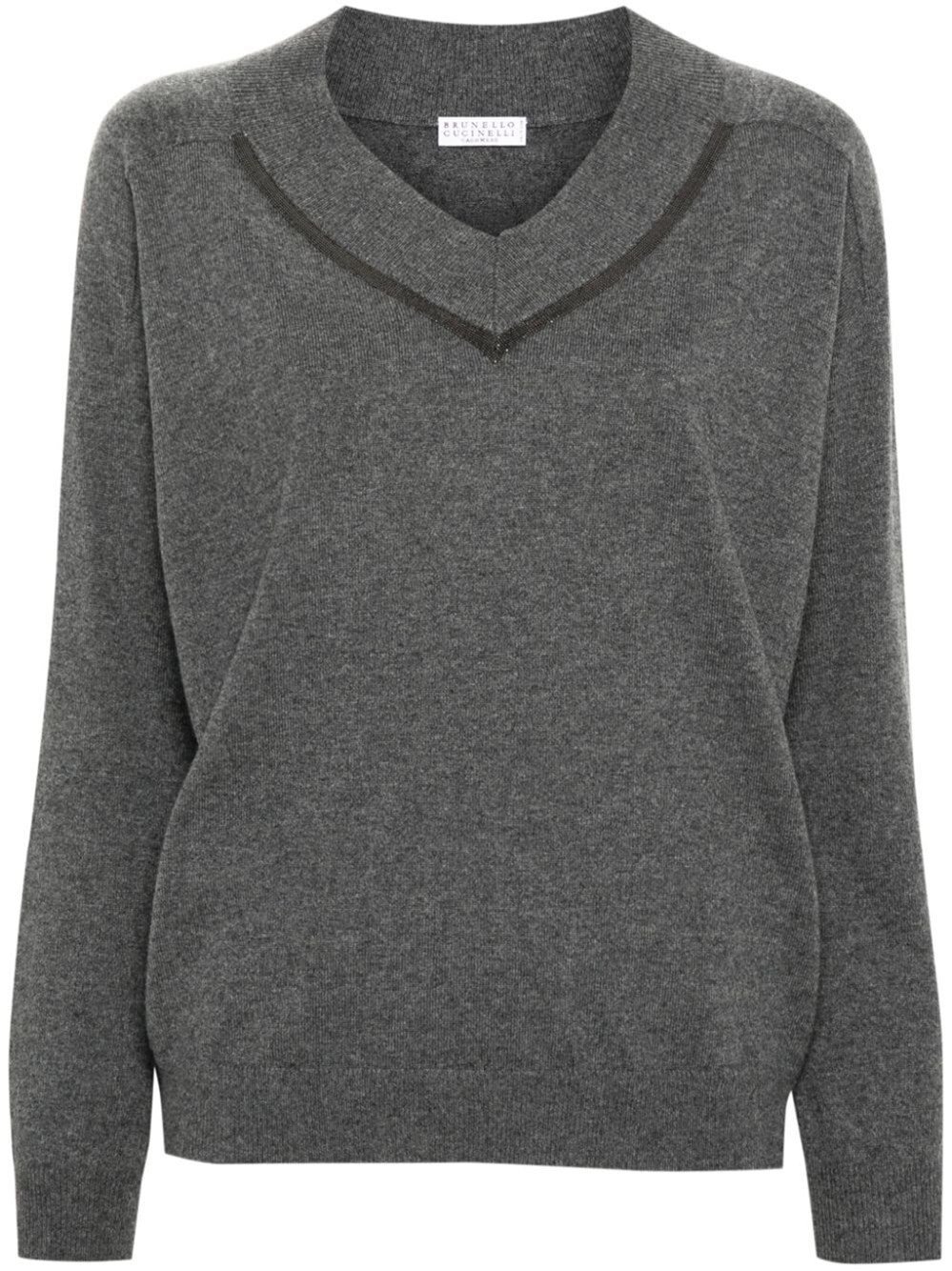 Long Sleeve V-Neck Sweater - 1