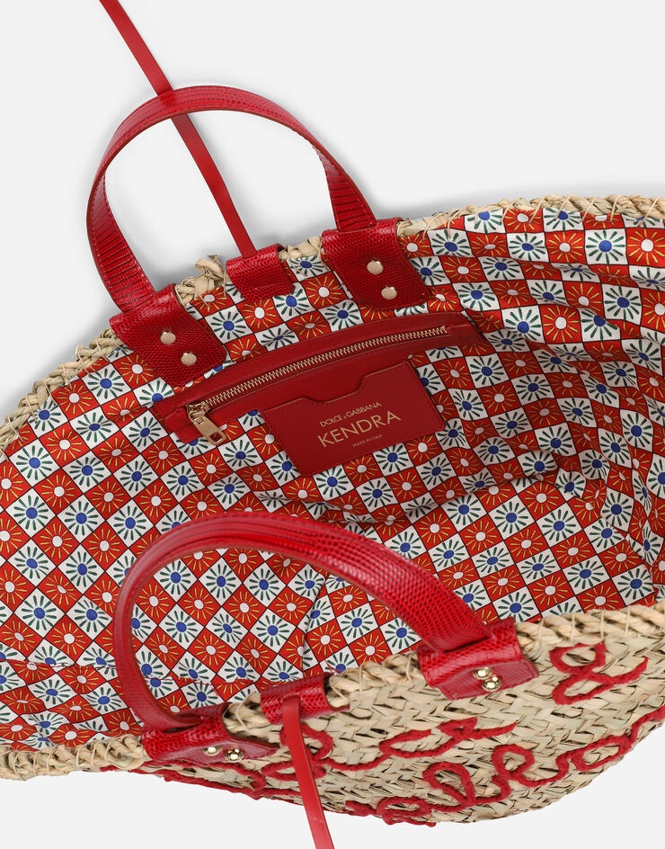 Straw Kendra bag with embroidery - 5