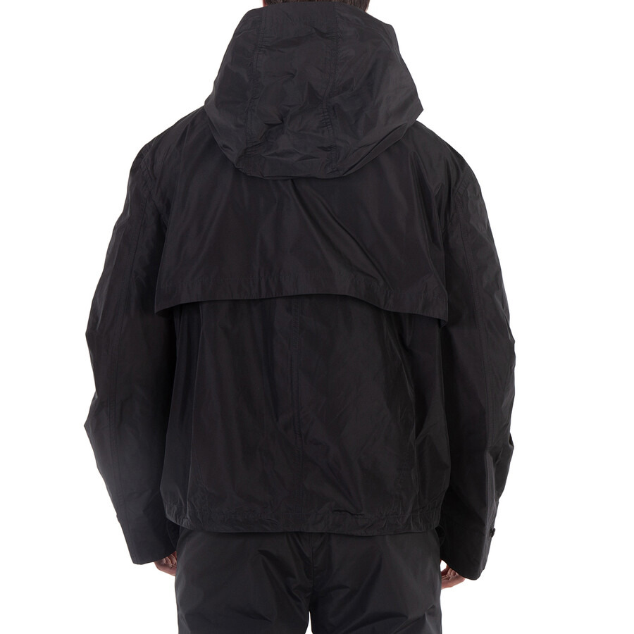 Ferragamo Black Taffeta Drawstring Hooded Jacket - 5