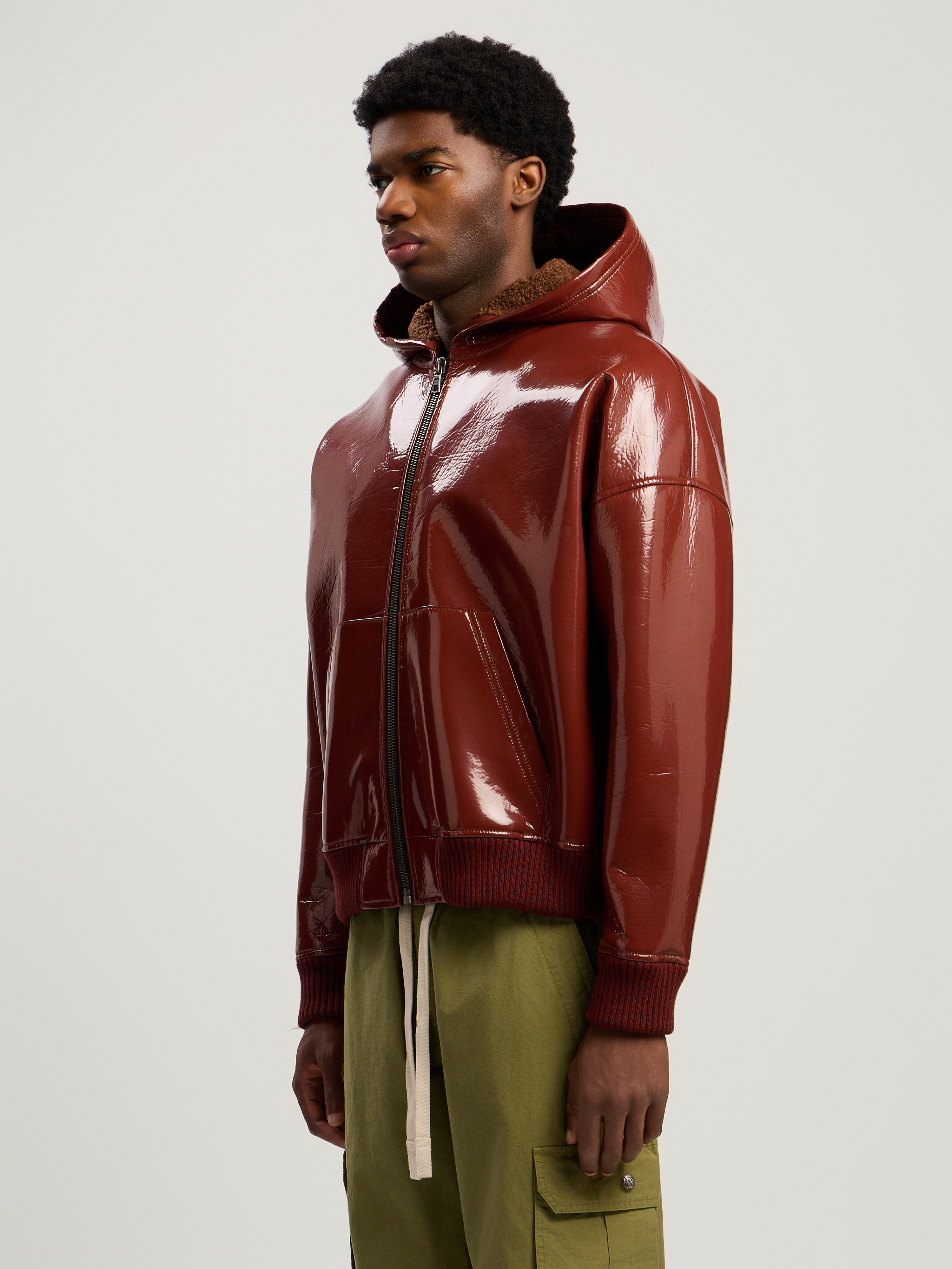 Curved Logo Vinyl Bomber - 4