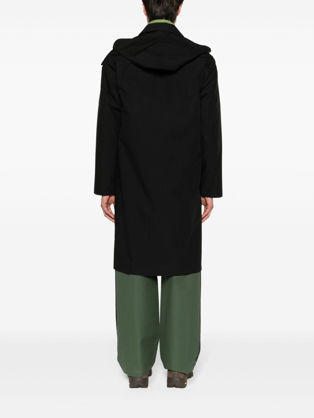 detachable-hood midi parka coat - 4