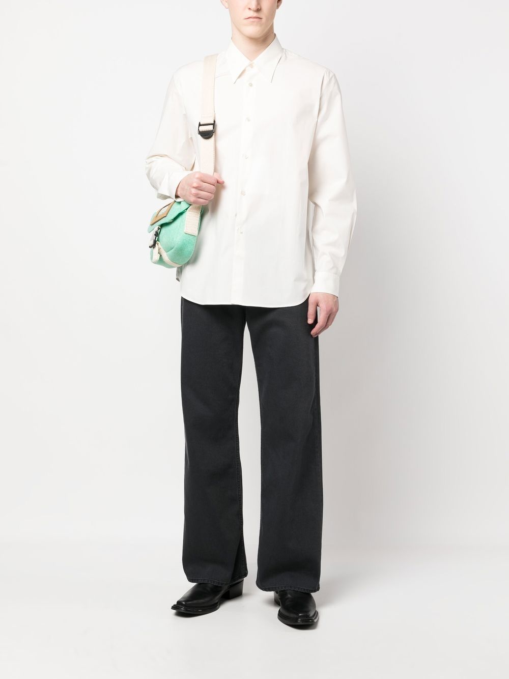 point-collar stretch-cotton shirt - 2