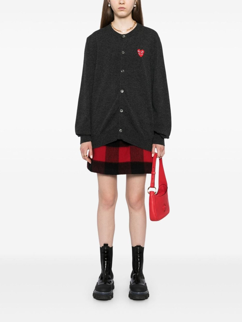 Comme des Garçons PLAY heart-patch wool cardigan outlook